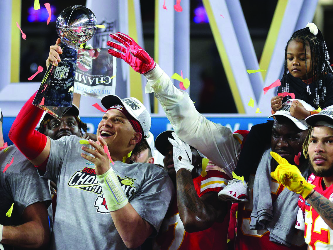 Kansas City Chiefs carry home Super Bowl 54 trophy